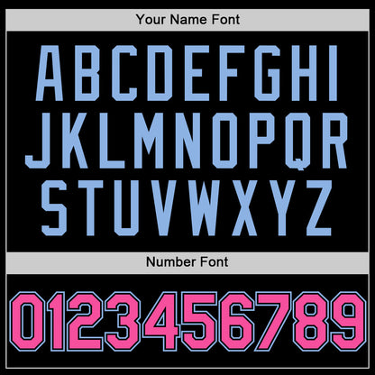 Custom Black Pink-Light Blue Line Authentic Baseball Jersey - Sky-Custom