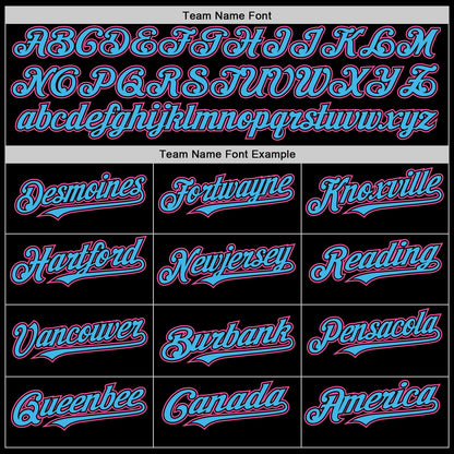 Custom Black Pink-Sky Blue Line Authentic Baseball Jersey - Sky-Custom