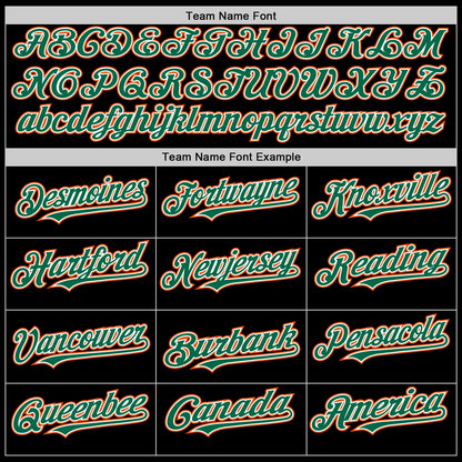 Custom Black Kelly Green-Orange Line Authentic Baseball Jersey - Sky-Custom