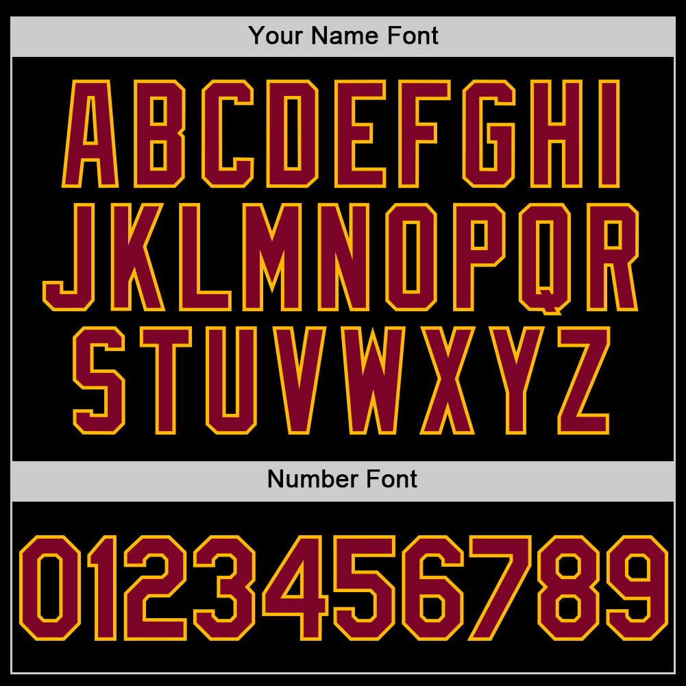 Custom Black Maroon-Gold Line Authentic Baseball Jersey - Sky-Custom