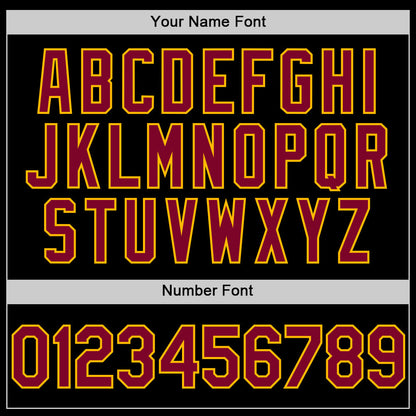 Custom Black Maroon-Gold Line Authentic Baseball Jersey - Sky-Custom