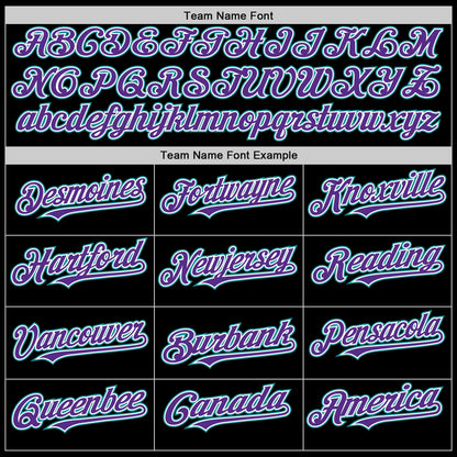 Custom Black Purple-Teal Line Authentic Baseball Jersey - Sky-Custom