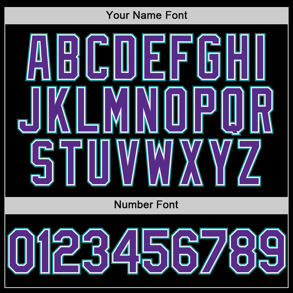 Custom Black Purple-Teal Line Authentic Baseball Jersey - Sky-Custom