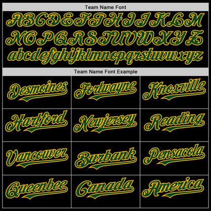 Custom Black Green-Gold Line Authentic Baseball Jersey - Sky-Custom