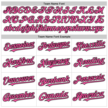 Custom White Pink-Black Line Authentic Baseball Jersey - Sky-Custom