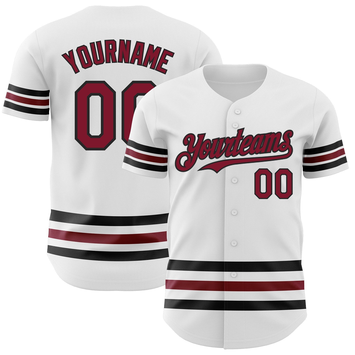 Custom White Crimson-Black Line Authentic Baseball Jersey - Sky-Custom