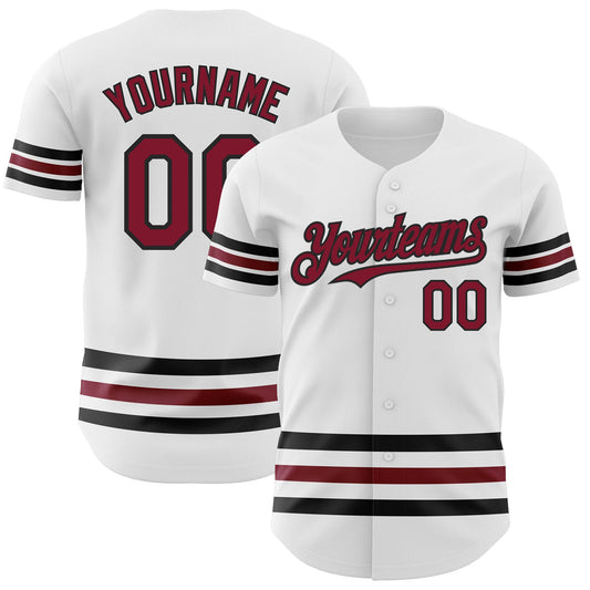 Custom White Crimson-Black Line Authentic Baseball Jersey - Sky-Custom