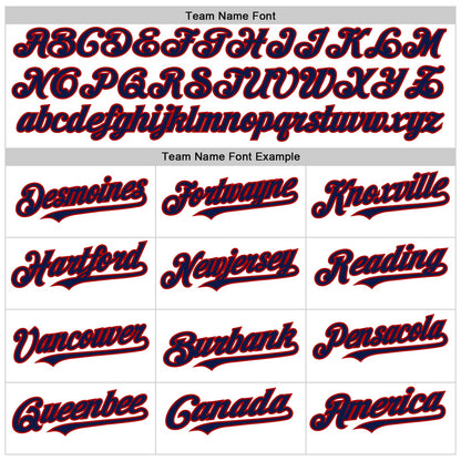 Custom White Navy-Red Line Authentic Baseball Jersey - Sky-Custom
