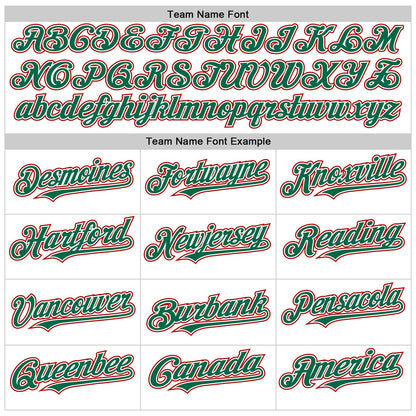 Custom White Kelly Green-Red Line Authentic Baseball Jersey - Sky-Custom