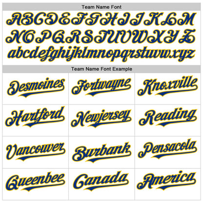 Custom White Royal-Yellow Line Authentic Baseball Jersey - Sky-Custom