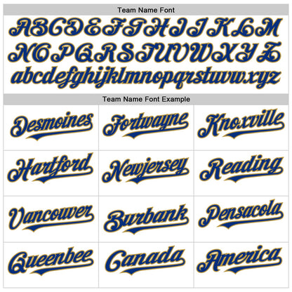 Custom White Royal-Old Gold Line Authentic Baseball Jersey - Sky-Custom