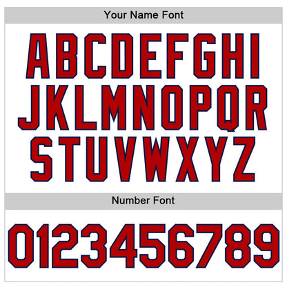 Custom White Red-Navy Line Authentic Baseball Jersey - Sky-Custom