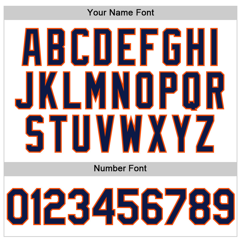 Custom White Navy-Orange Line Authentic Baseball Jersey - Sky-Custom