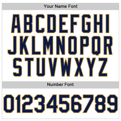 Custom White Navy-Old Gold Line Authentic Baseball Jersey - Sky-Custom