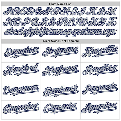 Custom White Navy-Gray Line Authentic Baseball Jersey - Sky-Custom
