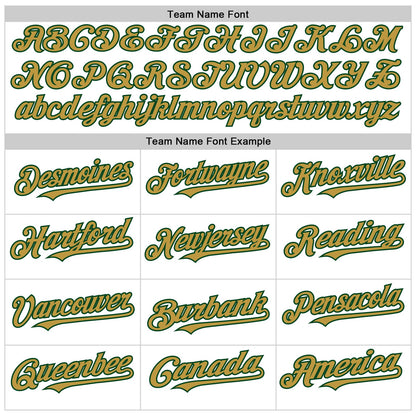 Custom White Green-Old Gold Line Authentic Baseball Jersey - Sky-Custom
