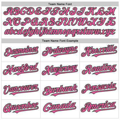 Custom White Green-Pink Line Authentic Baseball Jersey - Sky-Custom