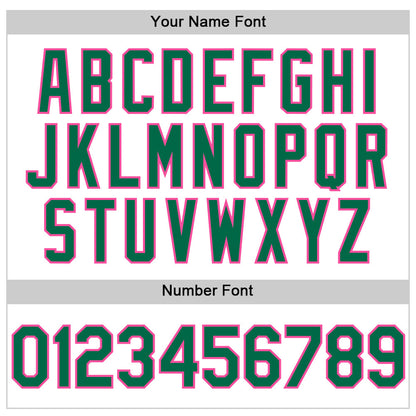 Custom White Kelly Green-Pink Line Authentic Baseball Jersey - Sky-Custom