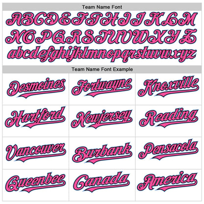 Custom White Pink Black-Light Blue Line Authentic Baseball Jersey - Sky-Custom