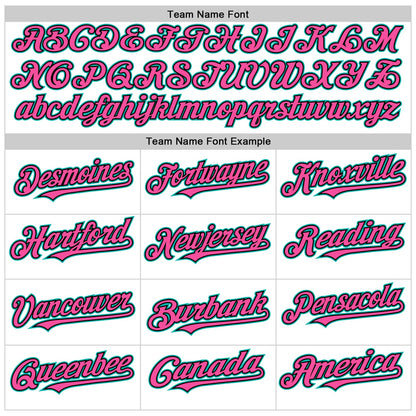 Custom White Pink Black-Aqua Line Authentic Baseball Jersey - Sky-Custom
