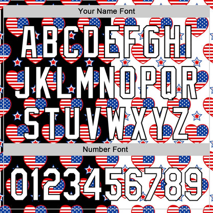 Custom Black Royal-Red 3D American Flag Patriotic Authentic Baseball Jersey - Sky-Custom