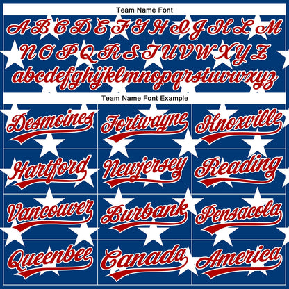 Custom Royal Red-White 3D American Flag Patriotic Authentic Baseball Jersey - Sky-Custom