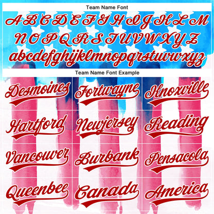 Custom Electric Blue Red-White 3D American Flag Patriotic Authentic Baseball Jersey - Sky-Custom