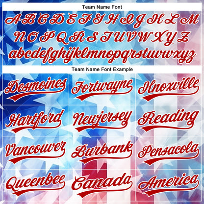Custom White Red-Royal 3D American Flag Patriotic Authentic Baseball Jersey - Sky-Custom