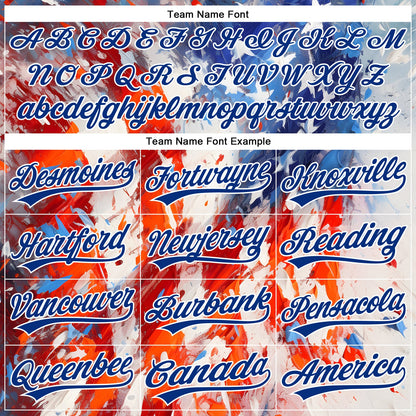 Custom Red Royal-White 3D American Flag Patriotic Authentic Baseball Jersey - Sky-Custom