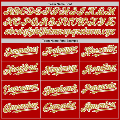 Custom Red Old Gold-White Line Authentic Baseball Jersey - Sky-Custom
