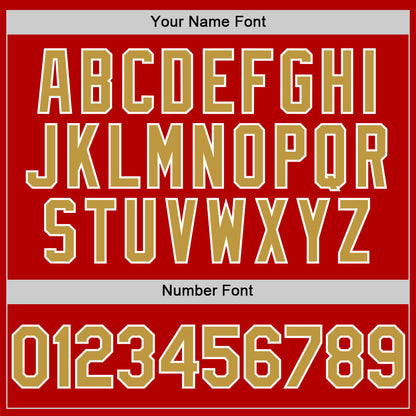 Custom Red Old Gold-White Line Authentic Baseball Jersey - Sky-Custom