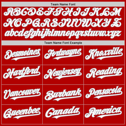 Custom Red White-Gray Line Authentic Baseball Jersey - Sky-Custom