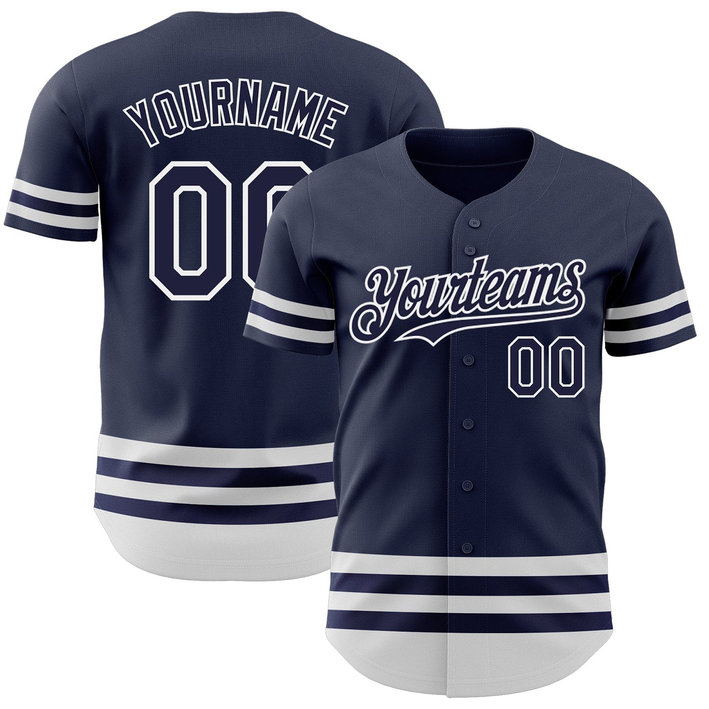 Custom Navy White Line Authentic Baseball Jersey - Sky-Custom