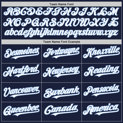 Custom Navy White-Light Blue Line Authentic Baseball Jersey - Sky-Custom
