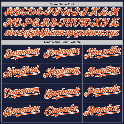 Custom Navy Orange-White Line Authentic Baseball Jersey - Sky-Custom