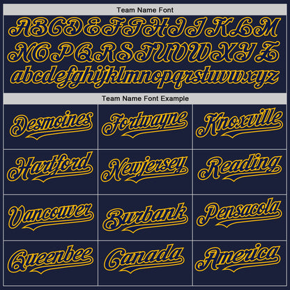 Custom Navy Gold Line Authentic Baseball Jersey - Sky-Custom