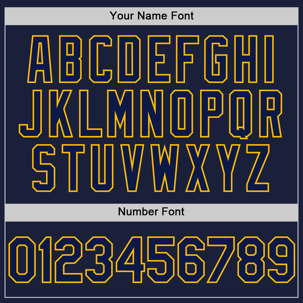 Custom Navy Gold Line Authentic Baseball Jersey - Sky-Custom
