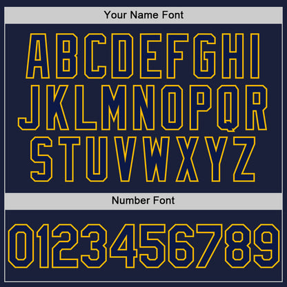 Custom Navy Gold Line Authentic Baseball Jersey - Sky-Custom