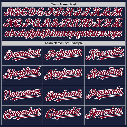 Custom Navy Maroon-White Line Authentic Baseball Jersey - Sky-Custom