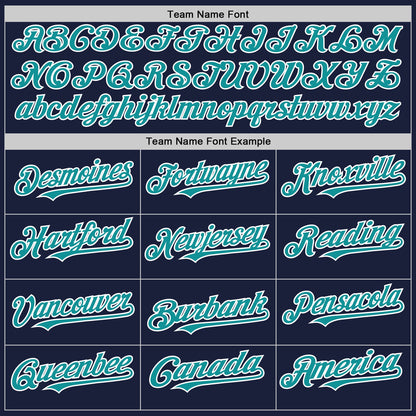 Custom Navy Teal-White Line Authentic Baseball Jersey - Sky-Custom