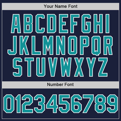 Custom Navy Teal-White Line Authentic Baseball Jersey - Sky-Custom