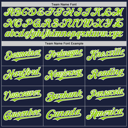 Custom Navy Neon Green-White Line Authentic Baseball Jersey - Sky-Custom