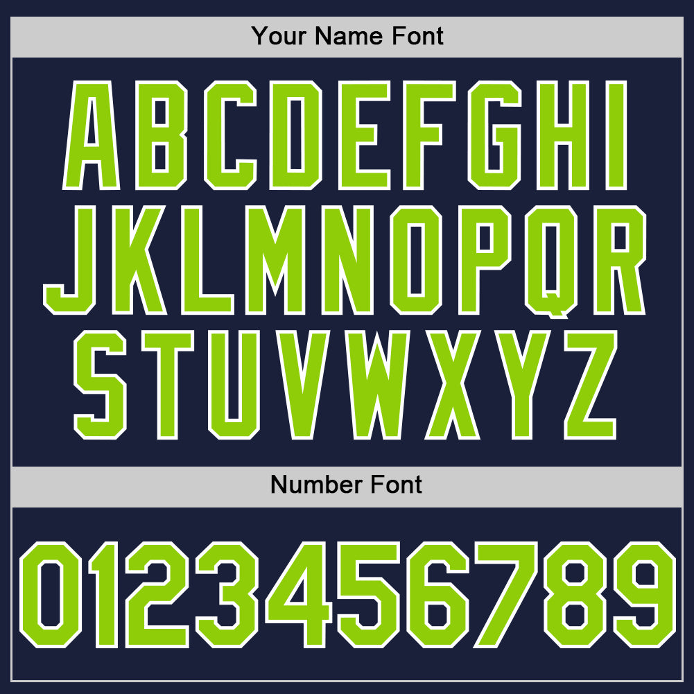 Custom Navy Neon Green-White Line Authentic Baseball Jersey - Sky-Custom