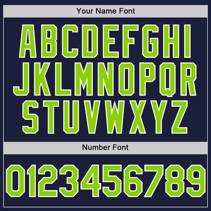 Custom Navy Neon Green-White Line Authentic Baseball Jersey - Sky-Custom