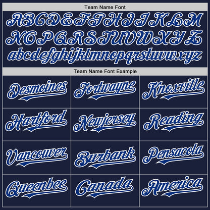 Custom Navy Royal-White Line Authentic Baseball Jersey - Sky-Custom