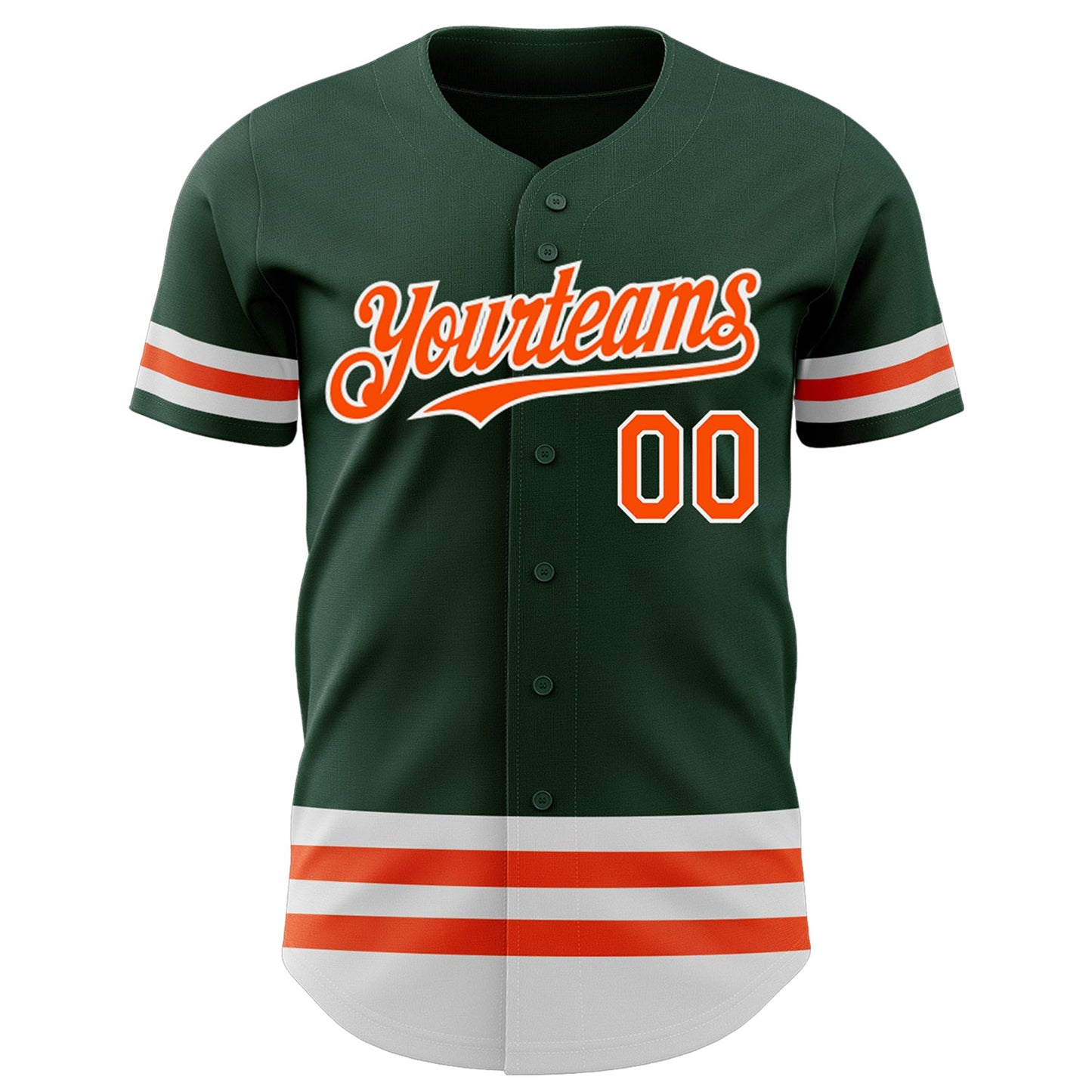 Custom Green Orange-White Line Authentic Baseball Jersey - Sky-Custom