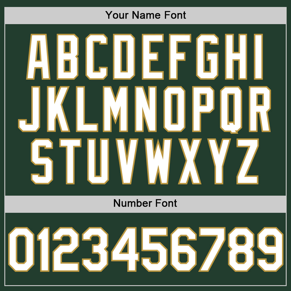 Custom Green White-Old Gold Line Authentic Baseball Jersey - Sky-Custom