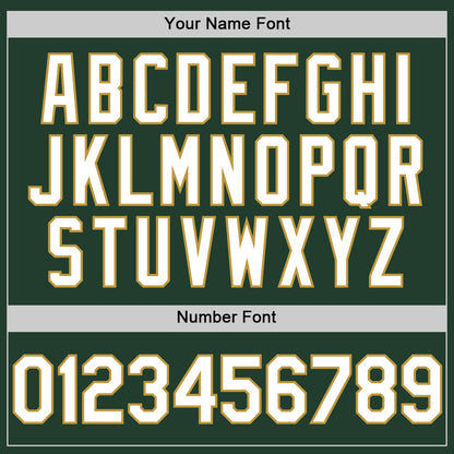 Custom Green White-Old Gold Line Authentic Baseball Jersey - Sky-Custom