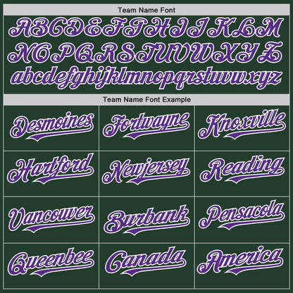 Custom Green Purple-White Line Authentic Baseball Jersey - Sky-Custom