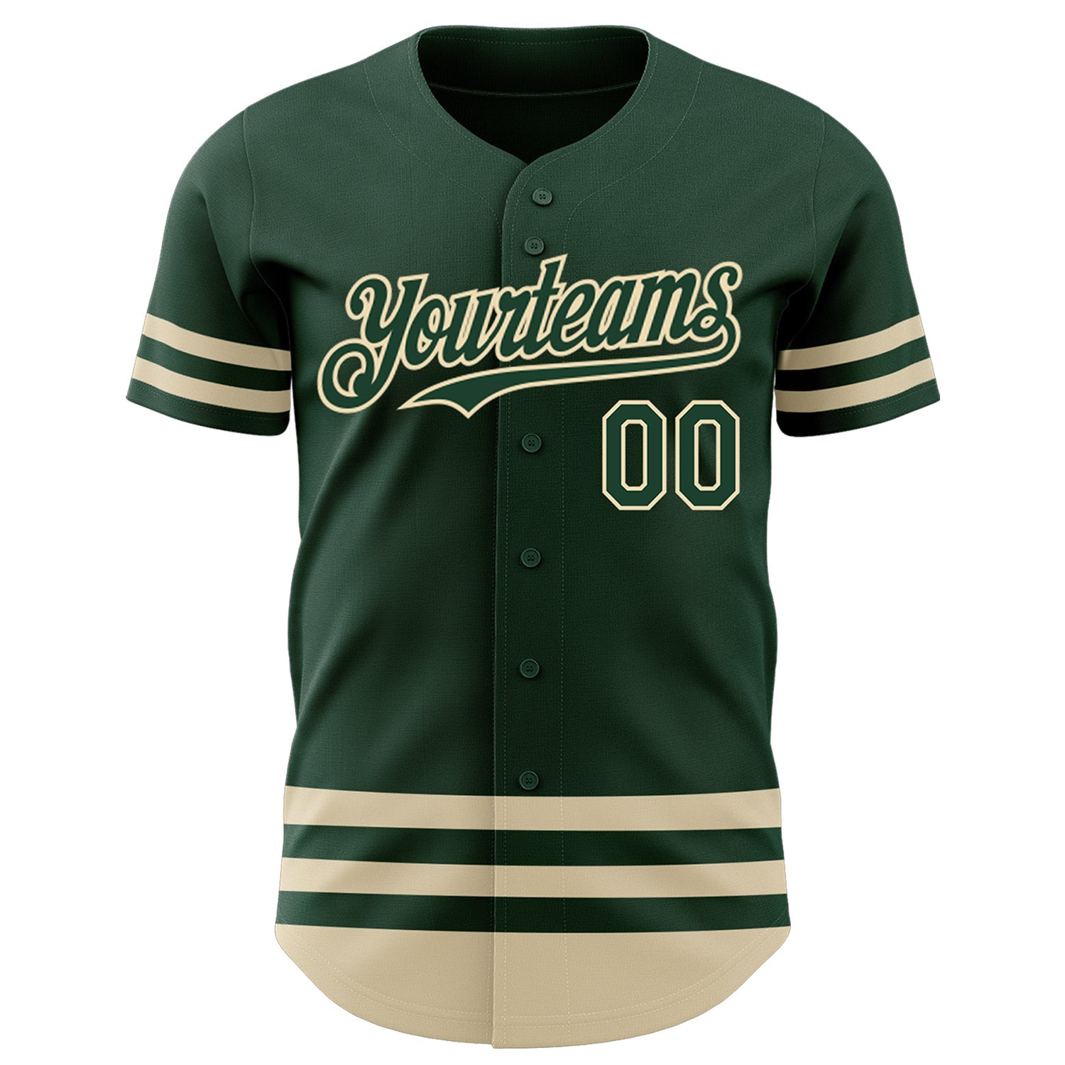 Custom Green Cream Line Authentic Baseball Jersey - Sky-Custom